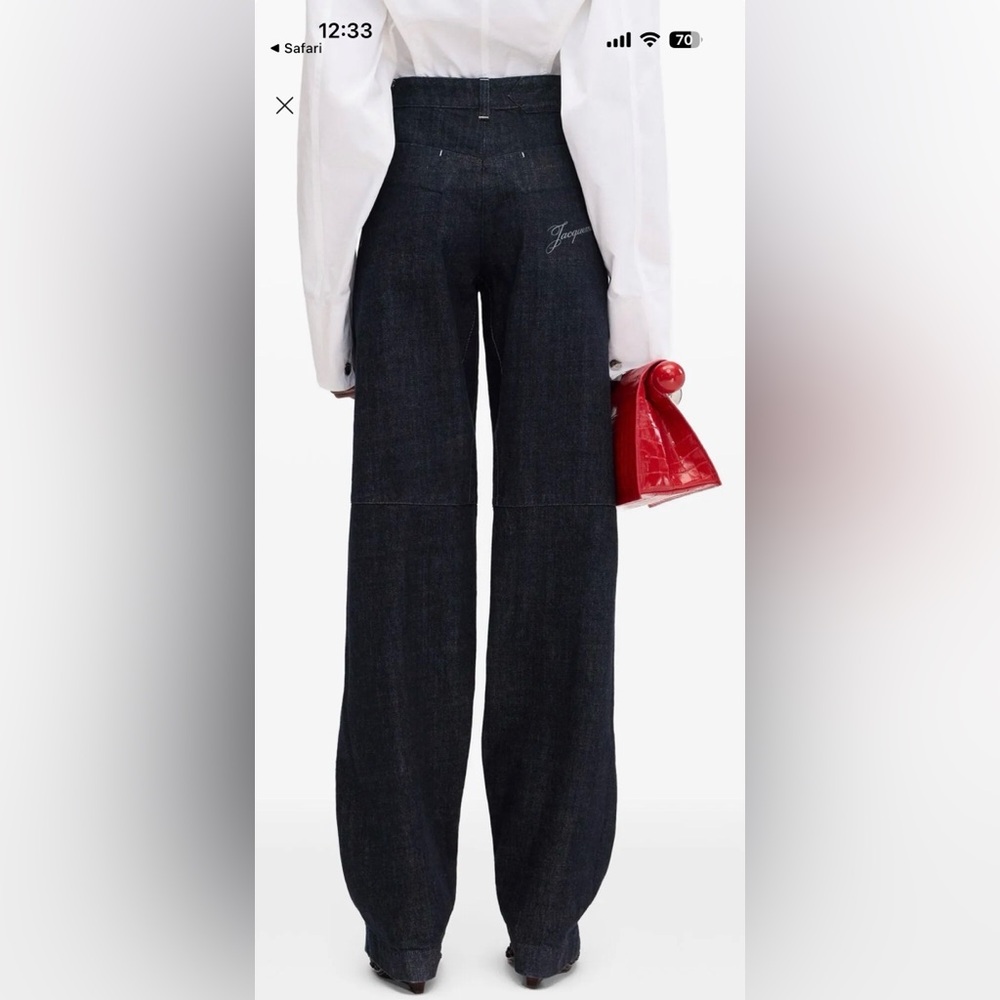 Jacquemus Women's High Rise Jeans in Dark Blue
